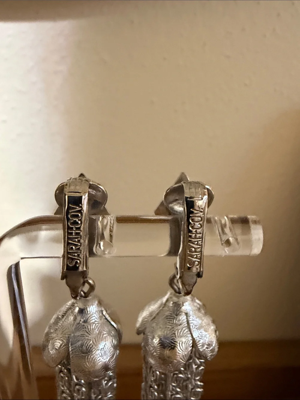 Sarah Coventry Silver Tassel Drop Clip On Earrings
